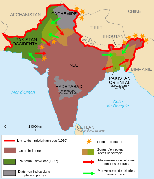 Situation du Bangladesh dans le sous continent indien.